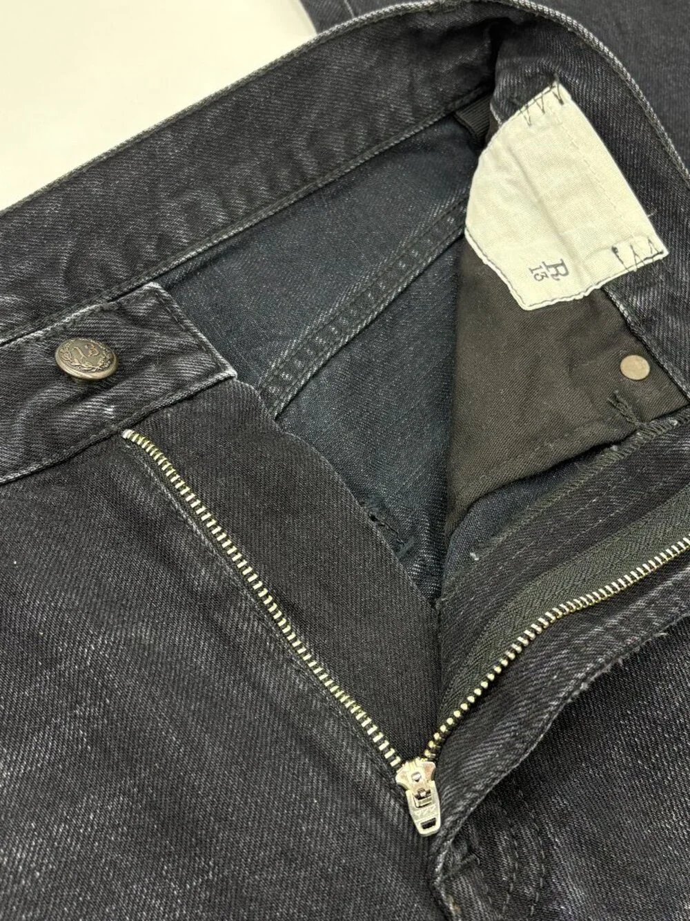 R13 Distressed Boyfriend Jean in Jake Black - Picture 7 of 10